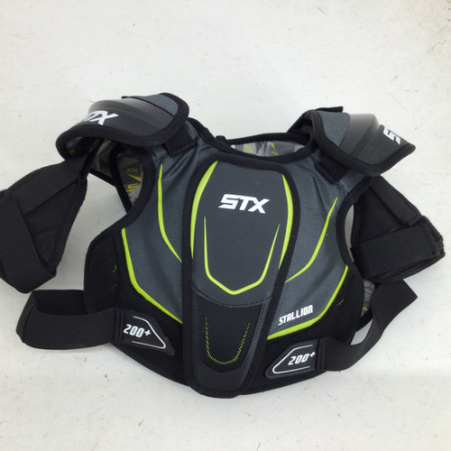 Vist Large View of Product Image Which is Used STX STALLION 200 YOUTH MD SHOULDER PADS Lacrosse Shoulder Pads Black MD