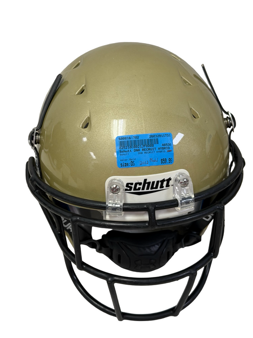 Vist Large View of Product Image Which is Used Schutt DNA RECRUIT HYBRID 2012 Youth Football Helmet Gold MD