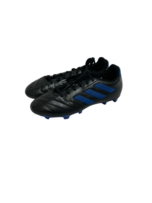 Vist Large View of Product Image Which is Used Adidas Goletto Soccer Cleats Black And Navy Blue Junior 04.5