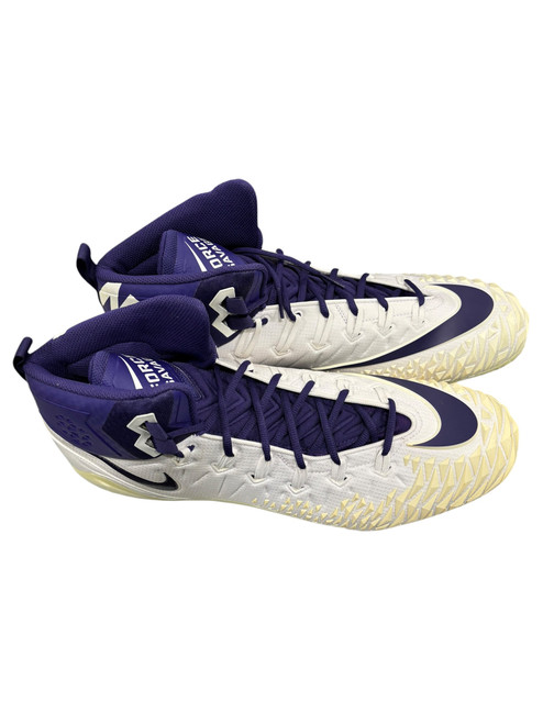 Vist Large View of Product Image Which is Used Nike Adult FB Cleats Purple And White Senior 18