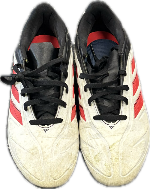 Vist Large View of Product Image Which is Used Adidas Soccer Cleats White/Black/Red Senior 7.5