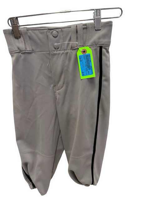 Vist Large View of Product Image Which is Used Champro KNICKER PIPED Youth Baseball Pant Grey And Black SM