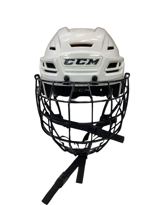 Vist Large View of Product Image Which is Used CCM TACKS 710 Helmet Cage Combo White MD