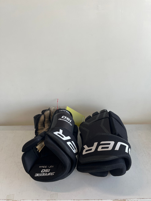 Vist Large View of Product Image Which is Used Bauer SUPREME 150 Senior Gloves Black 13"