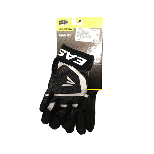 Vist Large View of Product Image Which is New Easton MAV GT BB/SB Batting Gloves Black XL