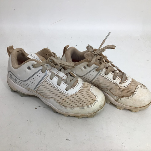Vist Large View of Product Image Which is Used Under Armour GLYDE JR 2.0 BB/SB CLEATS BB/SB Cleats White Junior 02