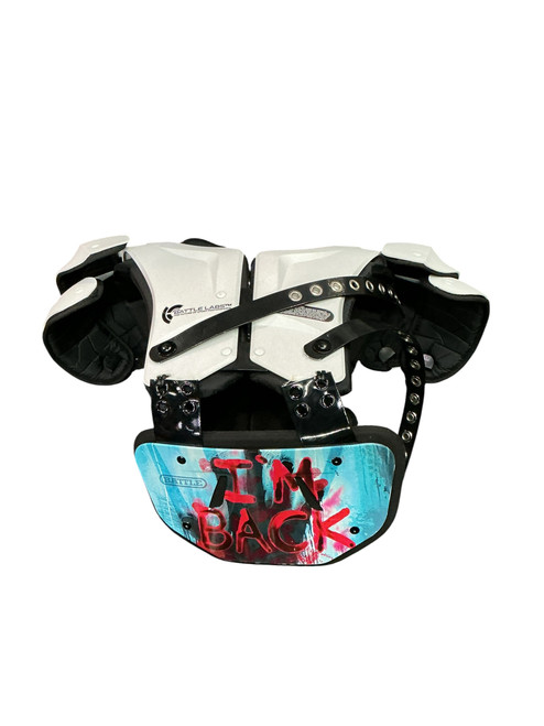 Vist Large View of Product Image Which is Used Battle Sports DEFENDER FB Shoulder Pads White SM