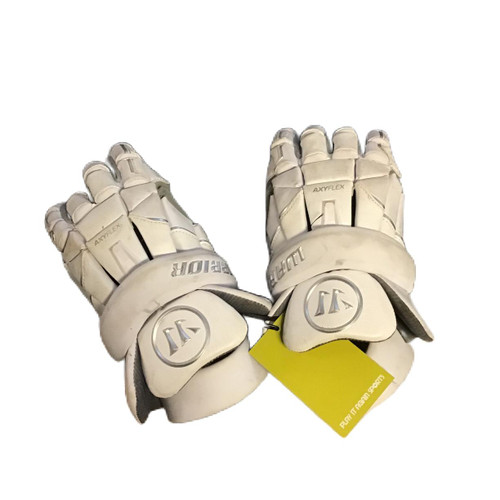 Vist Large View of Product Image Which is Used Warrior EVO QX Lacrosse Gloves Men's White MD