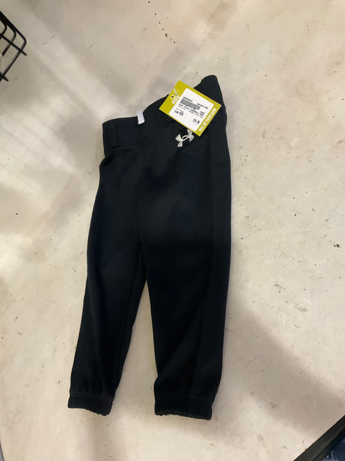 Vist Large View of Product Image Which is Used Under Armour BASEBALL PANTS XXXS BB/SB Pant Boys Black XXXS