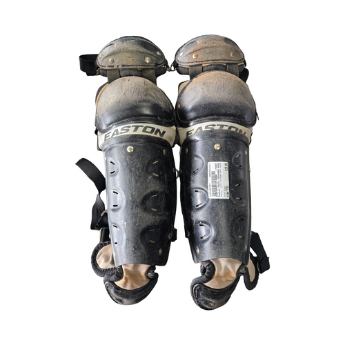 Vist Large View of Product Image Which is Used Easton YOUTH CATCHERS SHIN GUARDS Catchers Leg Guards Black Youth