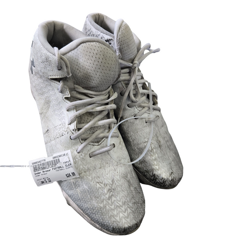 Vist Large View of Product Image Which is Used Under Armour FOOTBALL CLEATS Adult FB Cleats White Senior 12