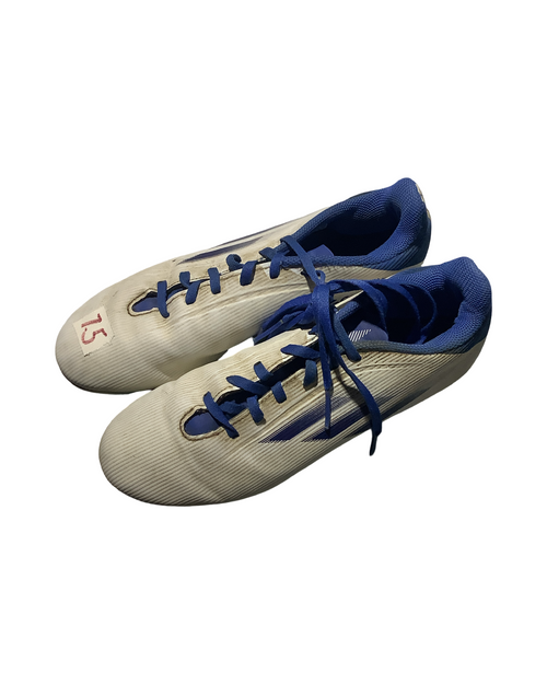 Vist Large View of Product Image Which is Used Adidas Soccer Cleats White Senior 7.5