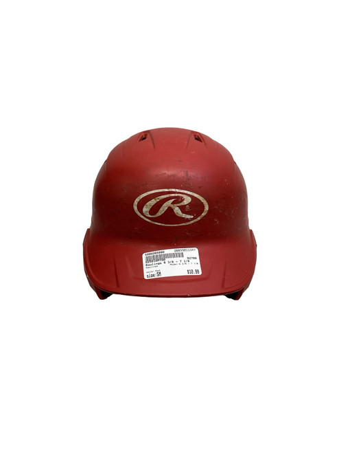 Vist Large View of Product Image Which is Used Rawlings 6 3/8 - 7 1/8 Batting Helmet No Mask Red SM