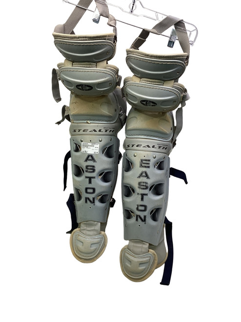 Vist Large View of Product Image Which is Used Easton STEALTH Catchers Leg Guards Grey Adult