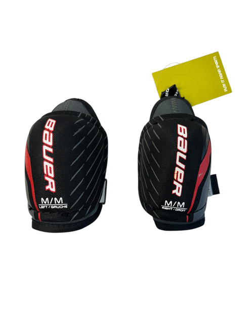 Vist Large View of Product Image Which is Used Bauer LIL SPORT Youth Elbow Pads Black And Red MD