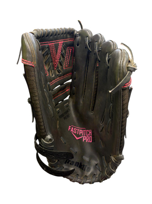 Vist Large View of Product Image Which is Used Franklin FASTPITCH PRO RH Throw Fastpitch Gloves Grey 12"
