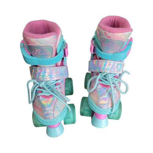 Vist Large View of Product Image Which is Used SPORTNEER GW-083 ADJ 26-29 QUAD SKATES Child Roller Quad Skates Carolina Blue Adjustable