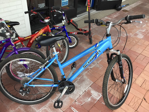 Vist Large View of Product Image Which is Used Schwinn HIGH TIMBER Mountain Bike Womens Royal Blue 38-42cm - 15-16" - SM Frame