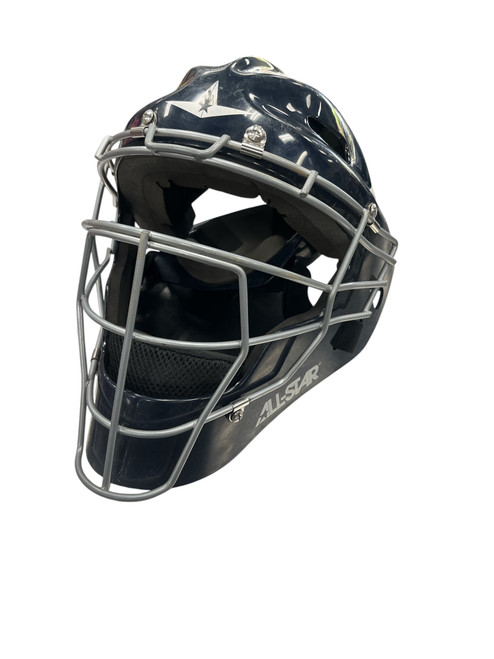 Vist Large View of Product Image Which is Used All-Star CATCHERS HELMET Catchers Helmet w/Mask Navy Blue LG
