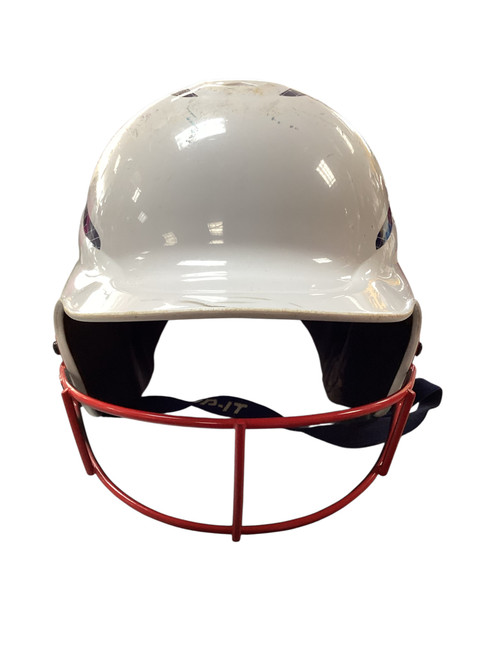 Vist Large View of Product Image Which is Used RIP-IT WHITE HELMET W CAGE Batting Helmet w/Mask White M/L