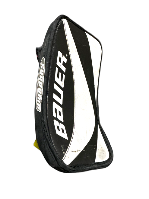 Vist Large View of Product Image Which is Used Bauer SUPREME Youth Goalie Blocker White