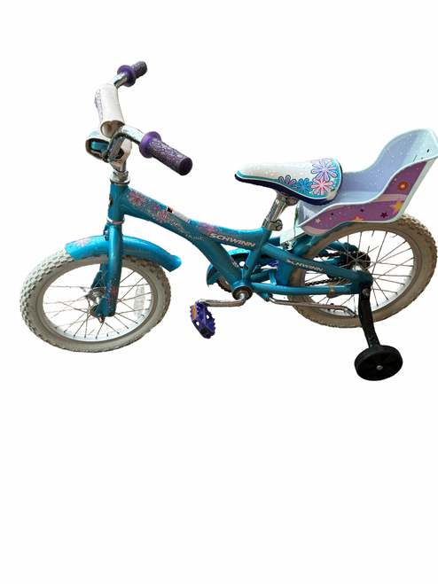 Vist Large View of Product Image Which is Used Schwinn LIL STARDUST Training Wheel Bike Girls Royal Blue 16"