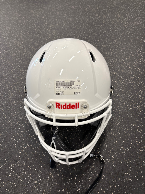Vist Large View of Product Image Which is Used Riddell VICTOR HELMET YOUTH 2025 FB Helmet White S/M