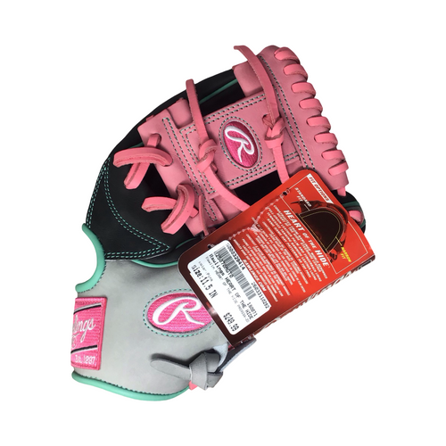 Vist Large View of Product Image Which is Used Rawlings HEART OF THE HIDE PROR934-2DSP BB/SB Glove RH Throw Pink 11 1/2"