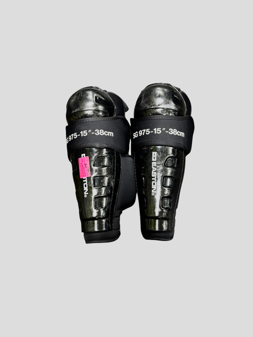 Vist Large View of Product Image Which is Used Easton SG 975 Senior Shin Guards Black 15"