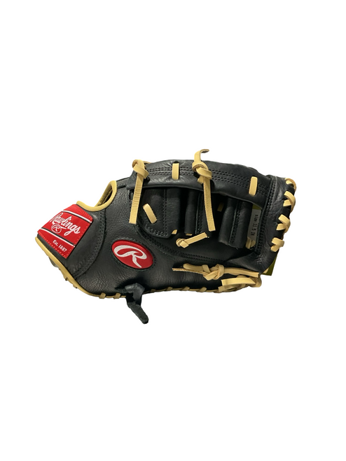 Vist Large View of Product Image Which is Used Rawlings HIGHLIGHT SERIES BB/SB First Base RH Throw Black 11 1/2"