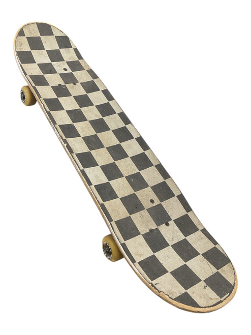 Vist Large View of Product Image Which is Used Mystery PHANTOM CHECKERBOARD Complete Skateboard White 8"