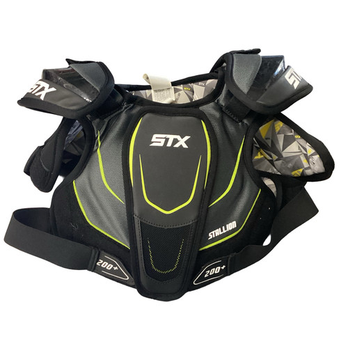 Vist Large View of Product Image Which is Used STX STALLION 200+ Lacrosse Shoulder Pads Grey MD