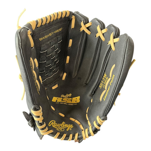 Vist Large View of Product Image Which is Used Rawlings RSB SS13W BB/SB Glove RH Throw Black 13"