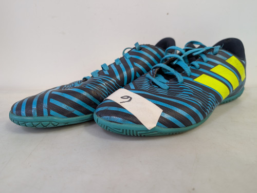 Vist Large View of Product Image Which is Used Adidas Soccer Indoor Shoes Royal Blue Youth 06.0