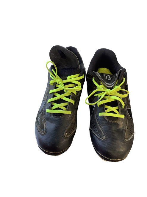 Vist Large View of Product Image Which is Used Under Armour BB METAL SPIKE CLEATS SZ 8.5 BB/SB Cleats Black Senior 8.5