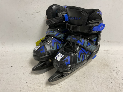 Vist Large View of Product Image Which is Used OBENSKY ADJ Boys Softboot Skate Black And Navy Blue Adjustable