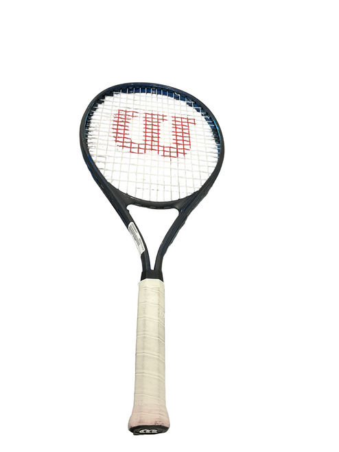 Vist Large View of Product Image Which is Used Wilson ULTRA Adult Tennis Racquet Navy Blue 4 3/8"
