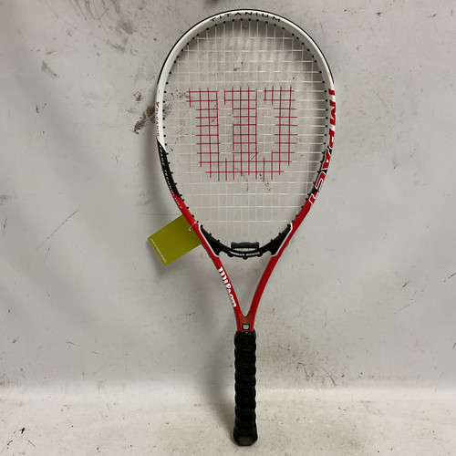 Vist Large View of Product Image Which is Used Wilson IMPACT Adult Tennis Racquet Red 4 1/4"