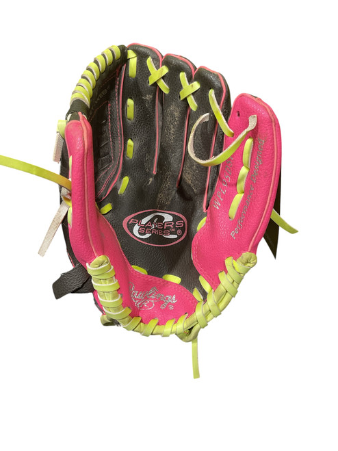 Vist Large View of Product Image Which is Used Rawlings PLAYERS SERIES BB/SB Glove RH Throw Pink 9 1/2"