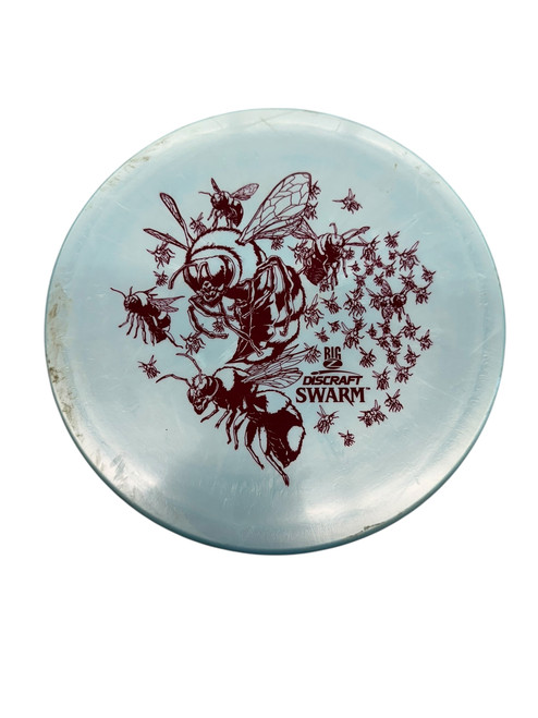 Vist Large View of Product Image Which is Used Discraft SWARM BIG Z Disc Golf Mid Range Carolina Blue