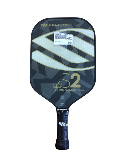 Vist Large View of Product Image Which is Used Selkirk S2 AMPED Pickleball Racquet Black