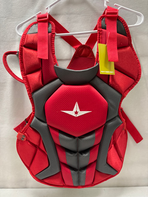 Vist Large View of Product Image Which is Used All-Star SYSTEMSEVEN CHEST PROTECTOR Catchers Chest Protector Red Intermed