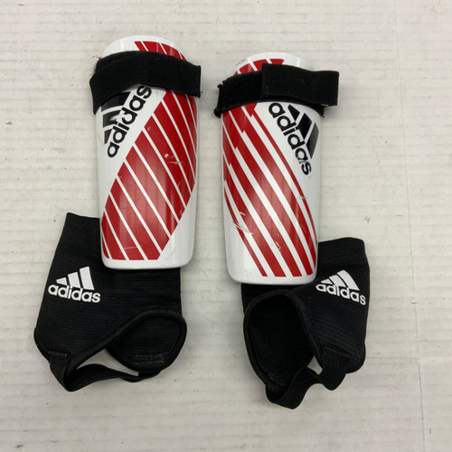Vist Large View of Product Image Which is Used Adidas Soccer Shin Guards Junior White Youth