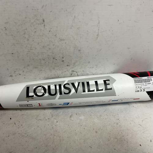 Vist Large View of Product Image Which is Used Louisville Slugger 618 Solo WTLBBS618B3 High School -3 Baseball Bat White And Black 34"