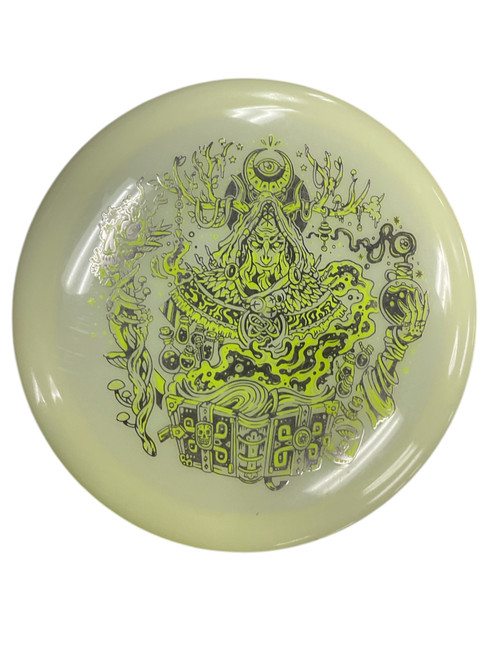 Vist Large View of Product Image Which is Used Innova TEEBIRD DARK MAGIC CHAMPION Disc Golf Driver Clear 175g