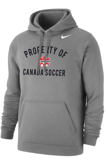 Vist Large View of Product Image Which is Used Nike CANADA SOCCER NIKE PROPERTY CLUB FLEECE Soccer Top Adt Grey LG