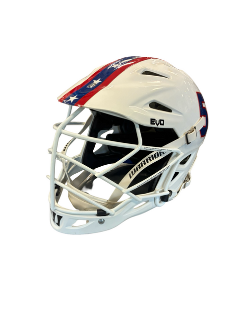 Vist Large View of Product Image Which is Used Warrior EVO Lacrosse Helmet White One Size
