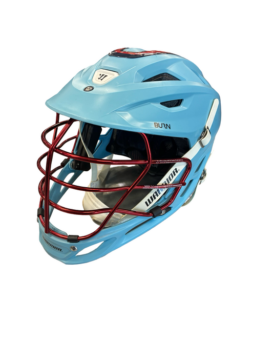 Vist Large View of Product Image Which is Used Warrior BURN Lacrosse Helmet Carolina Blue One Size