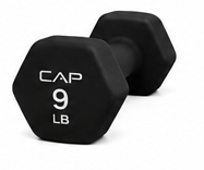 Vist Large View of Product Image Which is New Cap Barbell Neoprene Dumbbell 9 LB Black