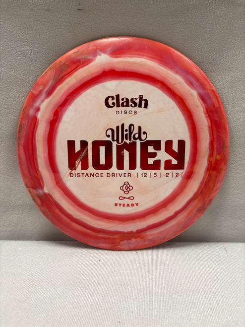 Vist Large View of Product Image Which is Used Clash Discs STEADY WILD HONEY Disc Golf Driver Red